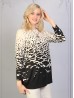 Abstract Printed Jersey Knit Fashion Top 